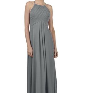 Gray long chiffon bridesmaid dress NWT